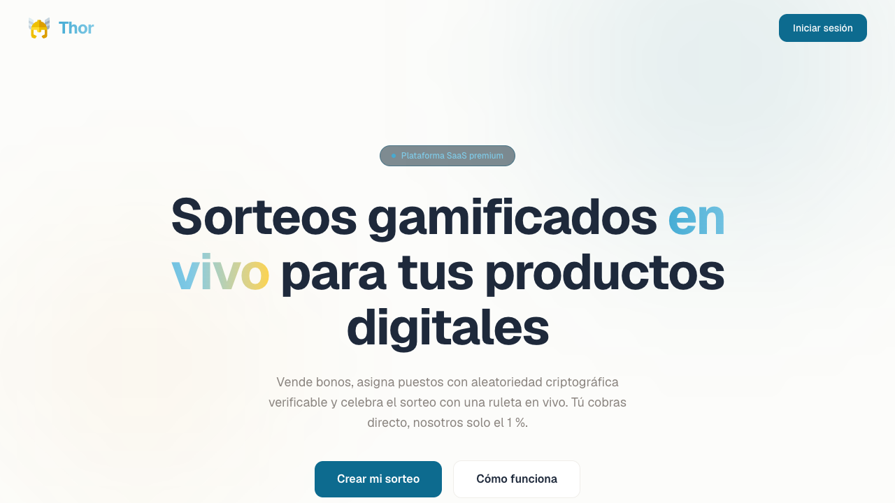 Thor — Sorteos Gamificados en Vivo