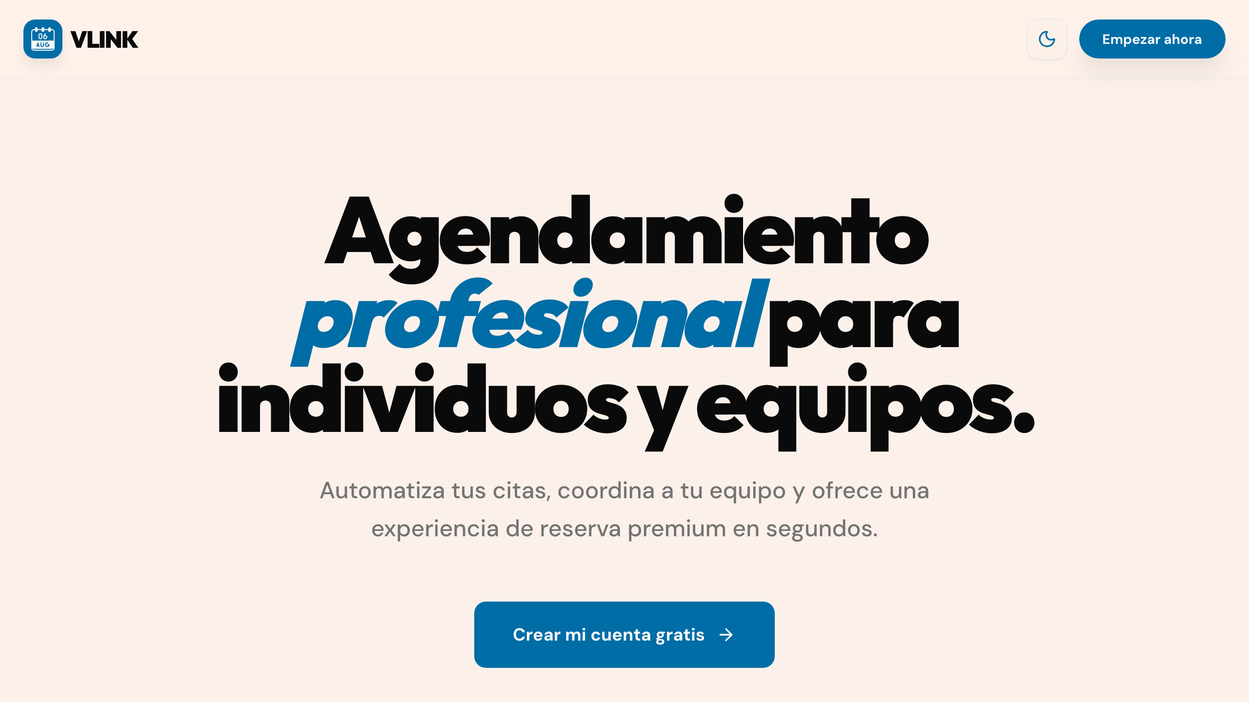 VLink — Agendamiento Profesional